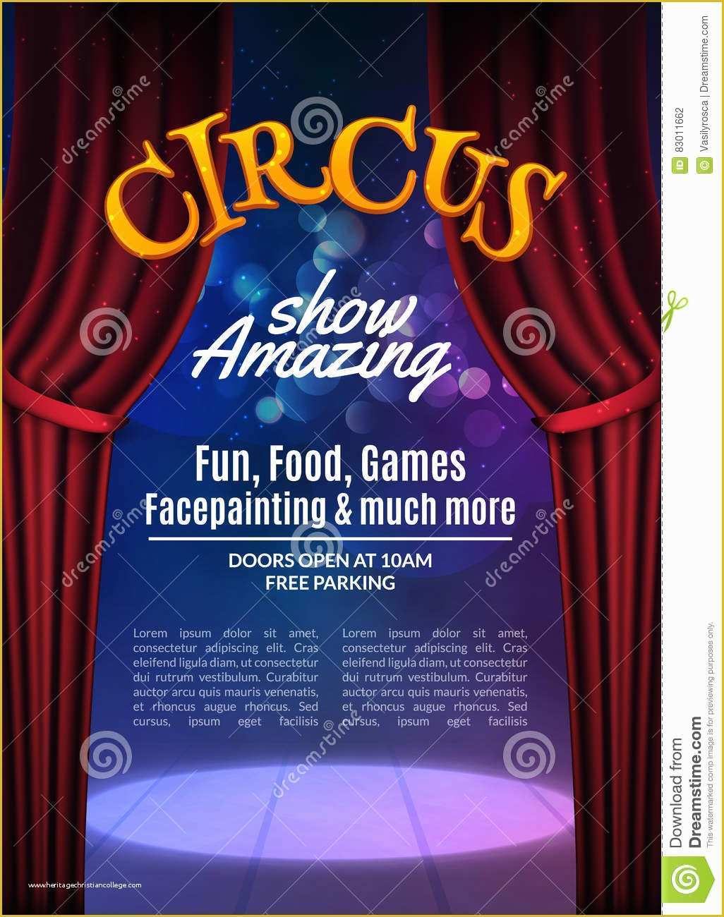Circus Poster Template Free Download Of Circus Show Poster Template with Sign Festive Circus