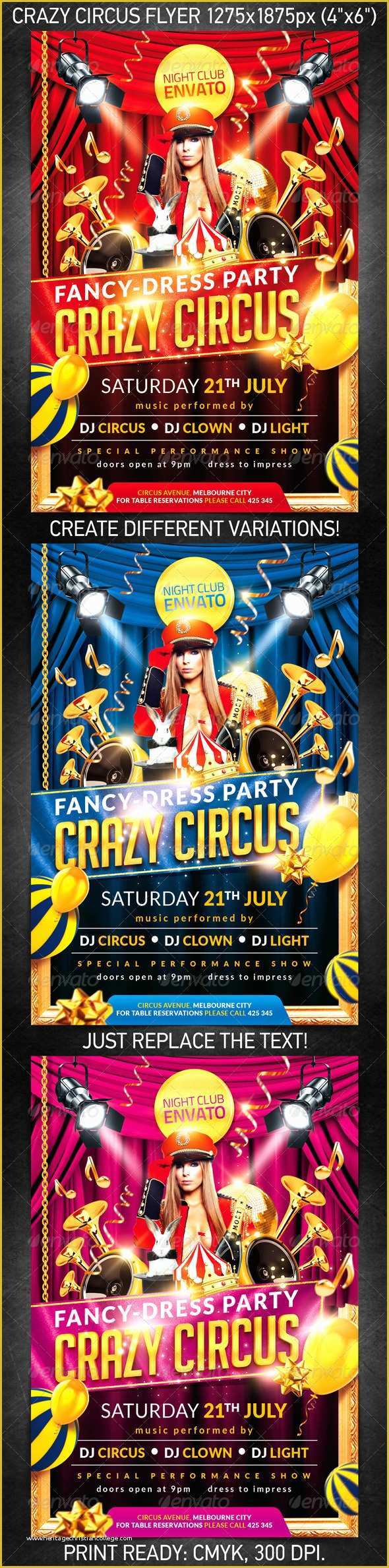 Circus Poster Template Free Download Of Crazy Circus Party Flyer Psd Template On Behance