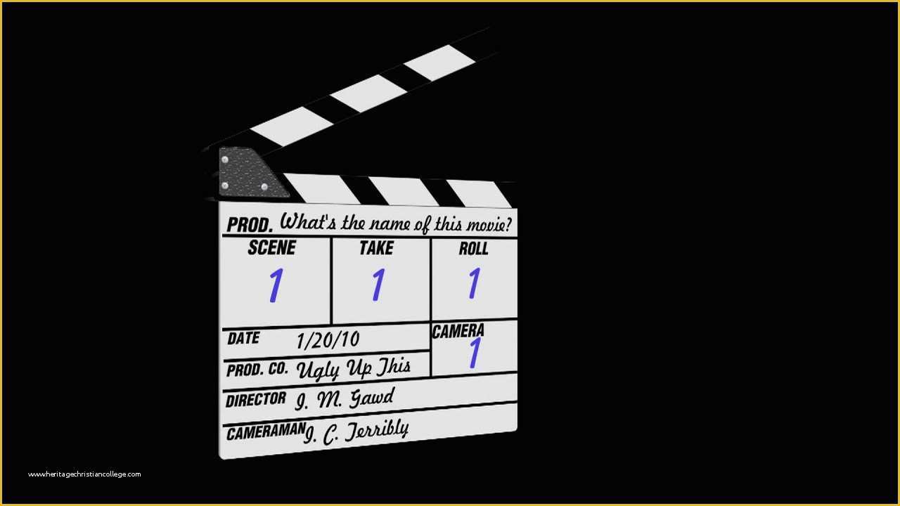 Clapper Board Template Free Of Apple Motion Project Free Template Video Slate