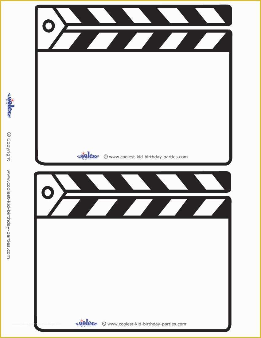 Clapper Board Template Free Of Blank Printable Clapboard Invitations Coolest Free