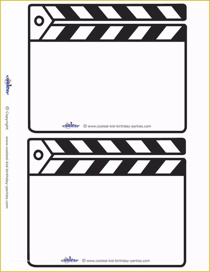 Clapper Board Template Free Of Blank Printable Clapboard Invitations Coolest Free