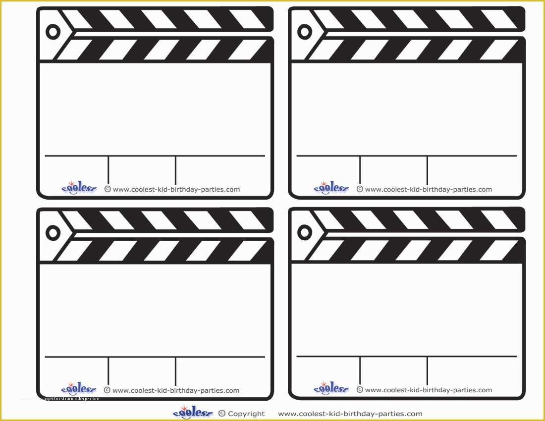 Clapper Board Template Free Of Blank Printable Clapboard Thank You Cards Coolest Free