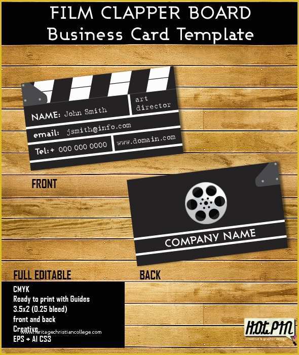 Clapper Board Template Free Of Clapper Board Business Card Template