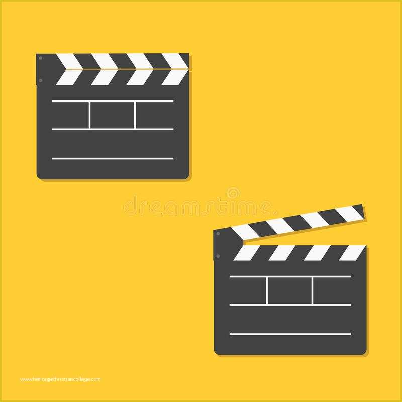 Clapper Board Template Free Of Close and Open Movie Clapper Board Template Icon Flat