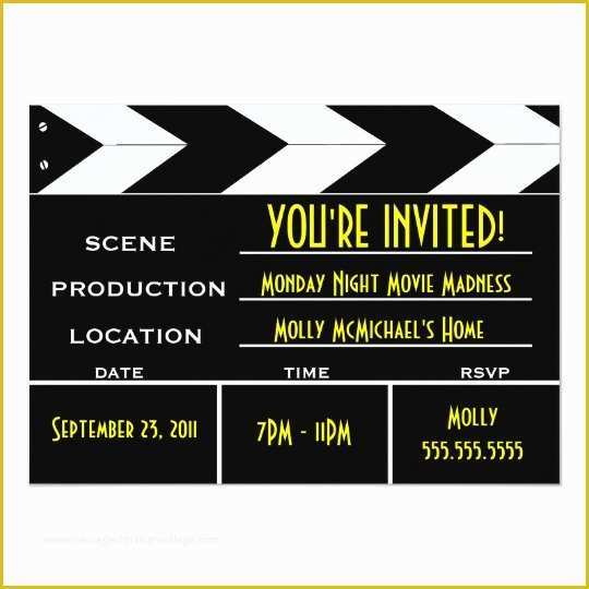 Clapper Board Template Free Of Movie Clapper Board Custom Invitation