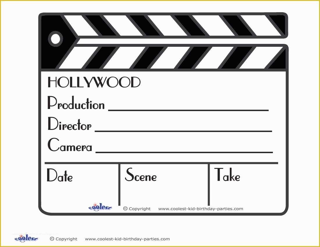 Clapper Board Template Free Of Printable Clapboard Decoration Coolest Free Printables