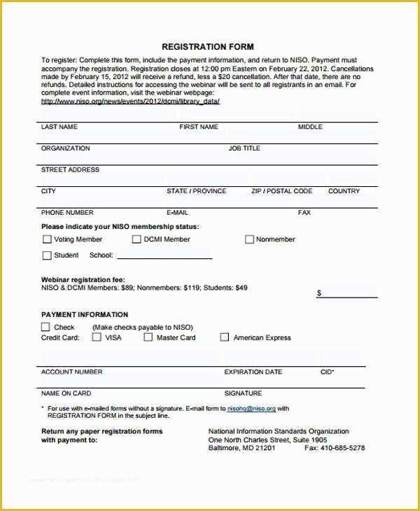 Class Registration form Template Free Of 32 Sample Free Registration forms