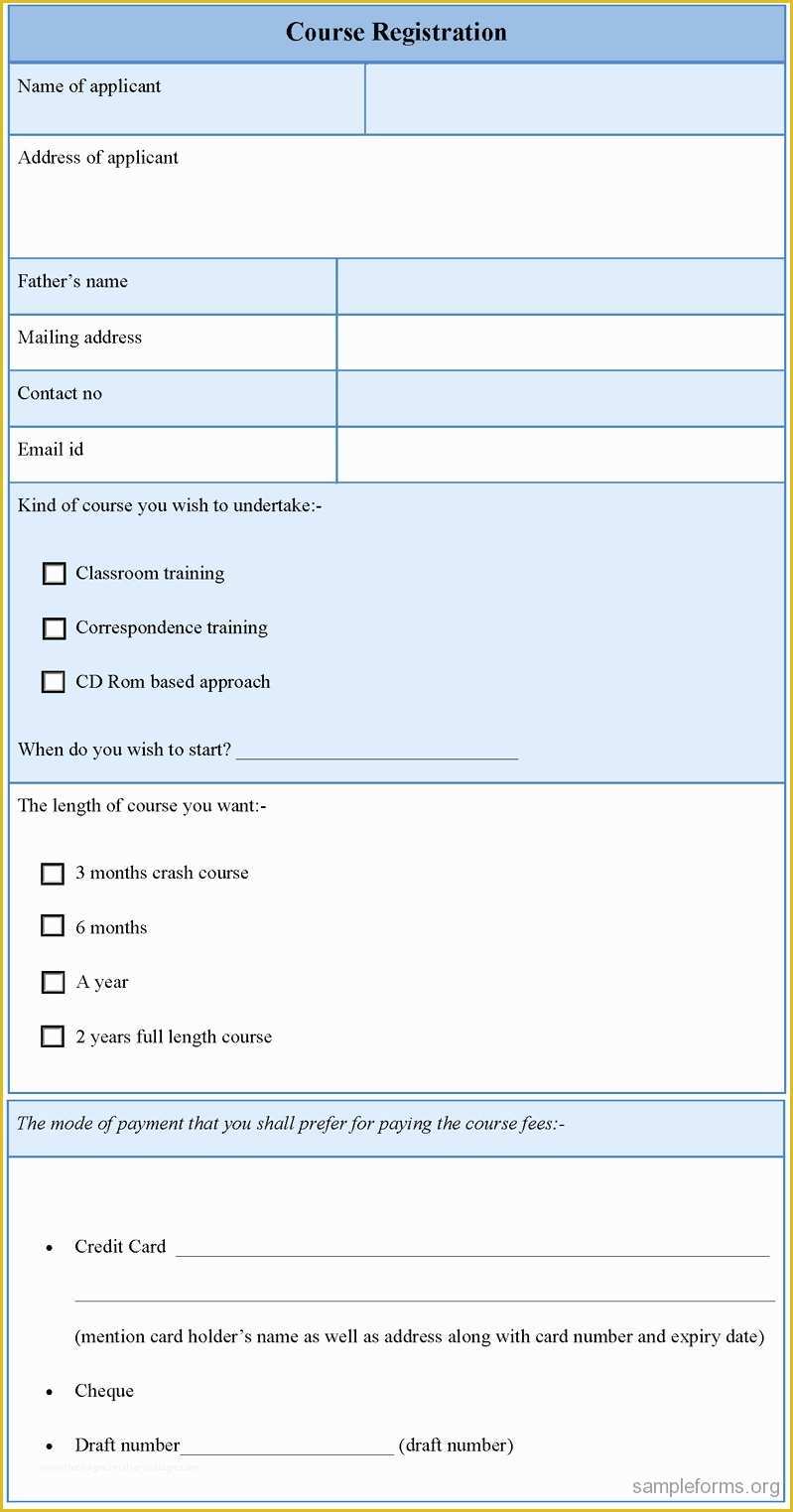 Class Registration form Template Free Of Class Registration form Template – Radiofama