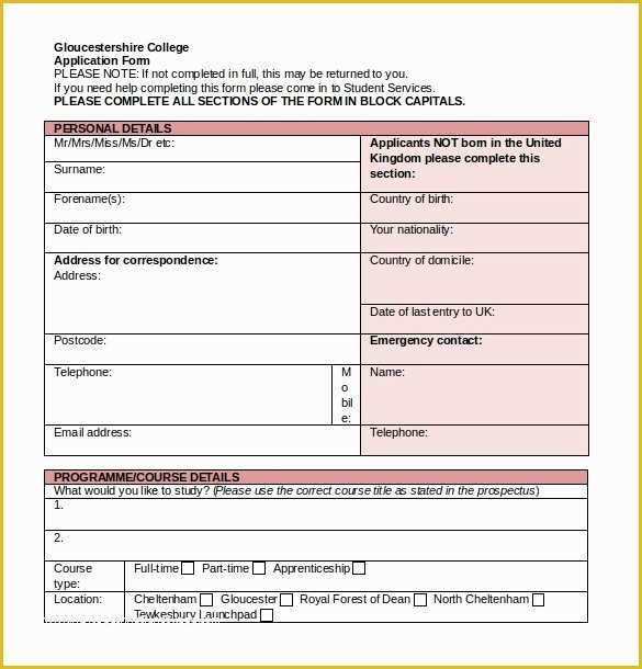 Class Registration form Template Free Of Course Registration form Template