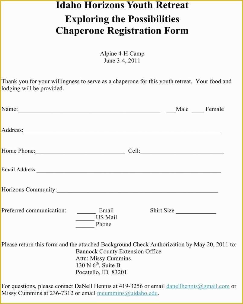 Class Registration form Template Free Of Free Download Blank Summer Camp Application – Template