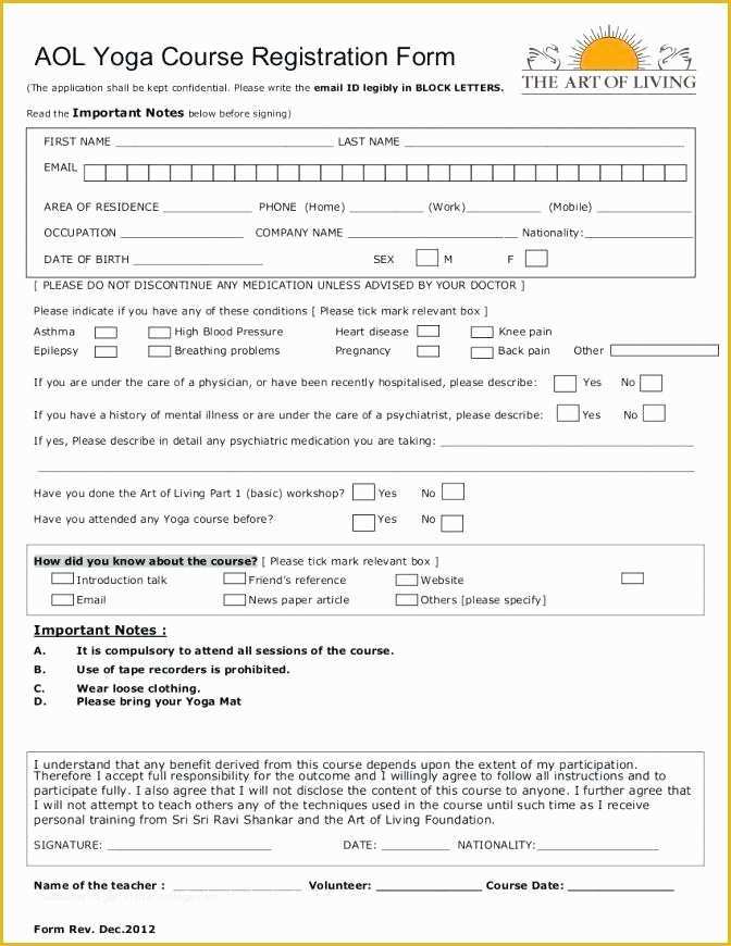 Class Registration form Template Free Of Free event Registration form Template