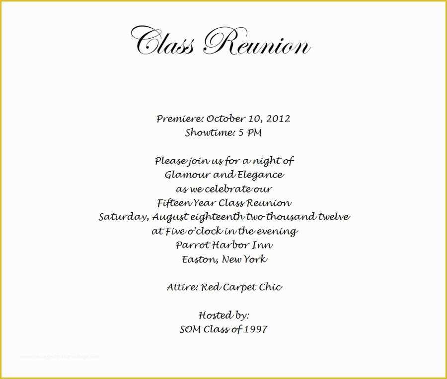 Class Reunion Invitation Templates Free Of Class Reunion Free Suggested Wording by theme