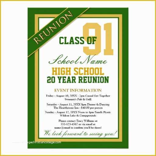 Class Reunion Invitation Templates Free Of Classy formal High School Reunion Custom Invitation