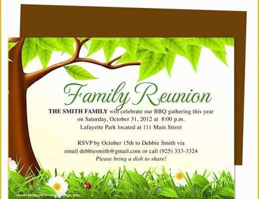 Class Reunion Invitation Templates Free Of Family Tree Reunion Party Invitations Templates