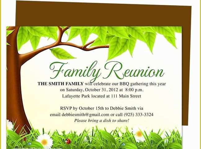Class Reunion Invitation Templates Free Of Family Tree Reunion Party Invitations Templates