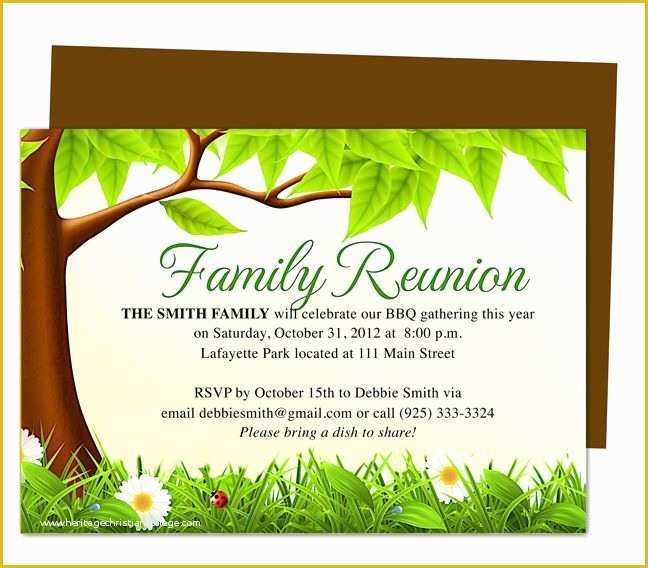 Class Reunion Invitation Templates Free Of Family Tree Reunion Party Invitations Templates