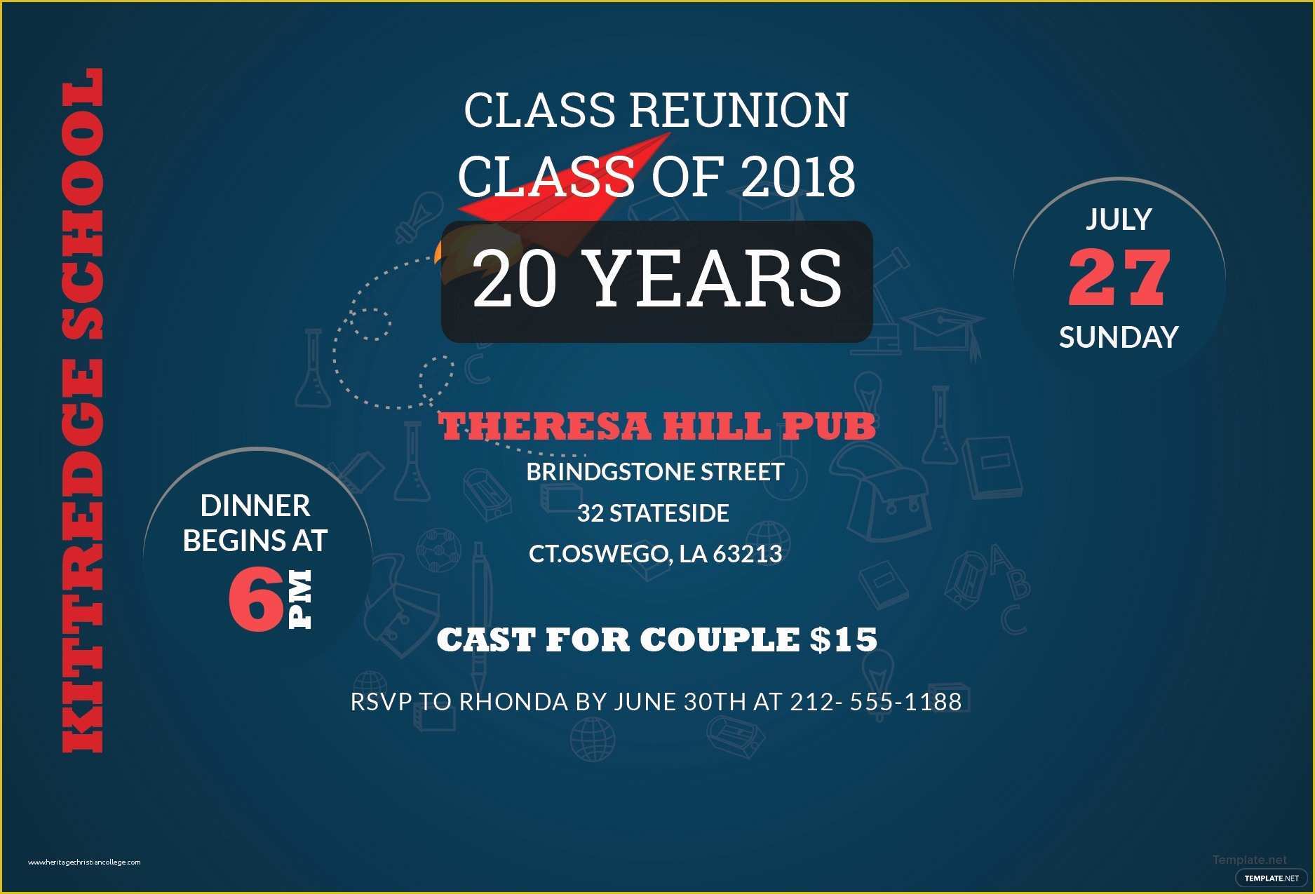 Class Reunion Invitation Templates Free Of Free Class Reunion Invitation Template In Adobe Shop