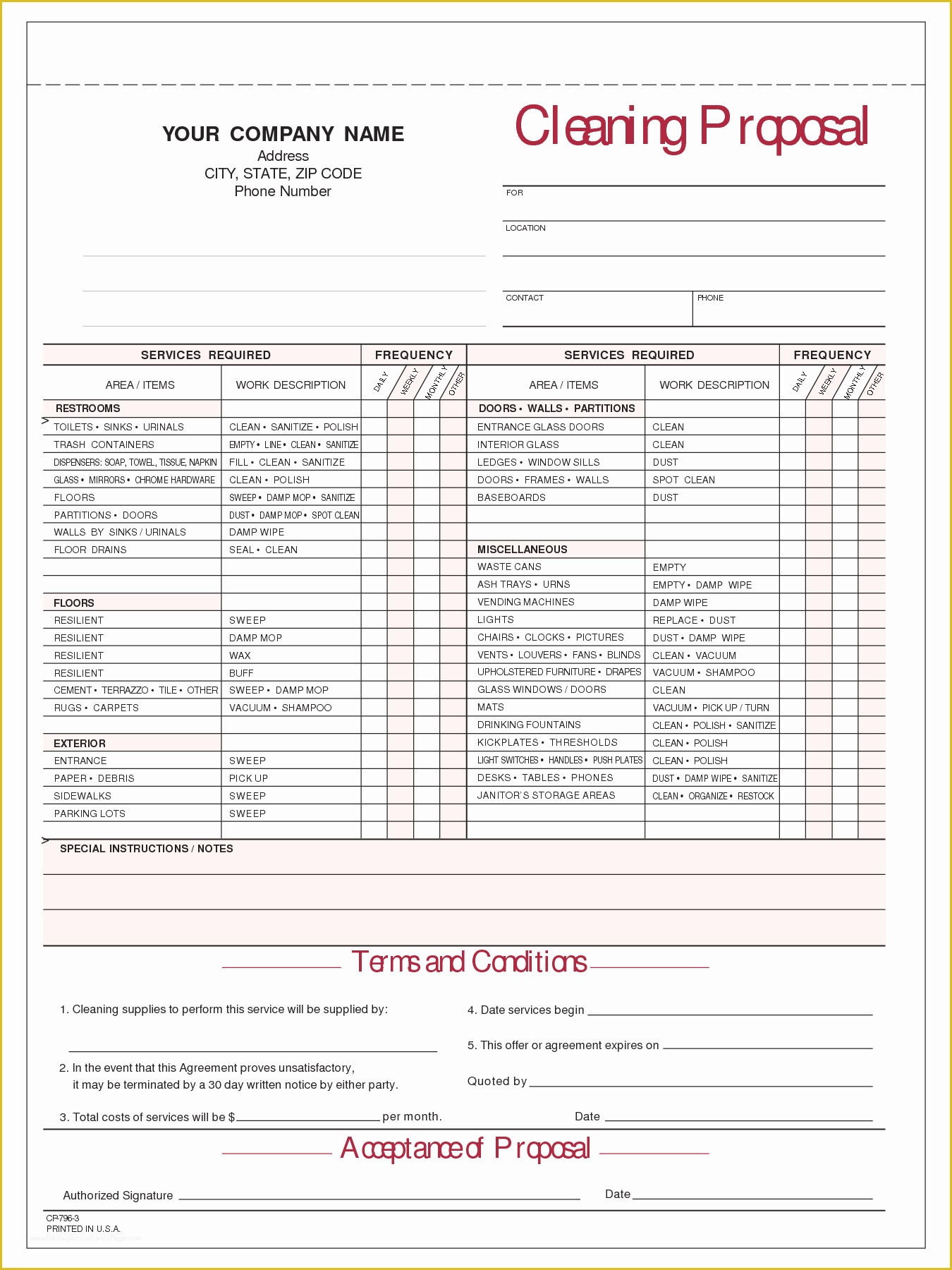 Cleaning Bid Template Free Of 10 Best Of Mercial Cleaning Services Proposal