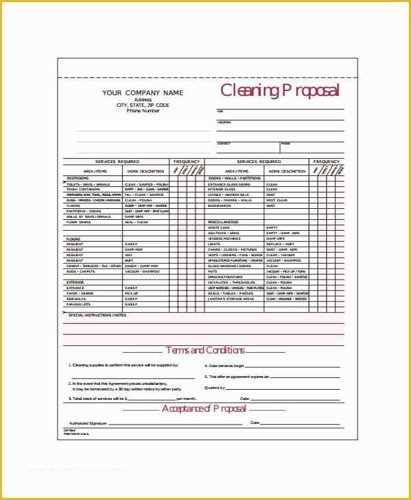 Cleaning Bid Template Free Of 14 Cleaning Proposal Templates Word Pdf