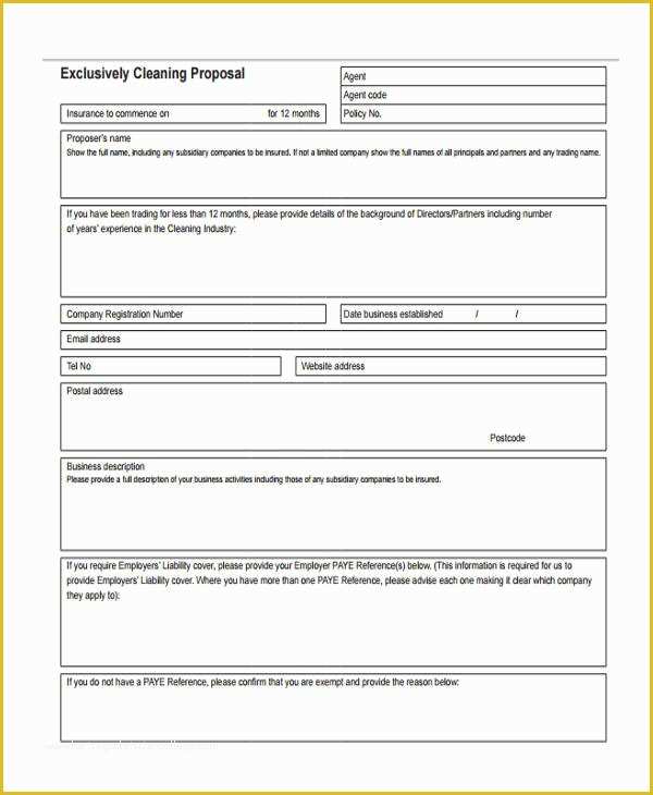 Cleaning Bid Template Free Of 4 Cleaning Proposal Templates – Free Sample Example