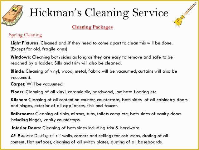 Cleaning Business Plan Template Free Of Hickman’s Cleaning Service Power Point Presentation 2013