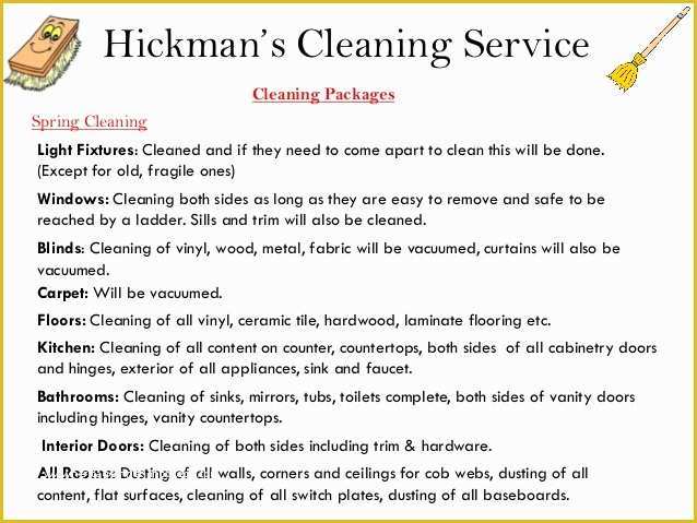 Cleaning Business Plan Template Free Of Hickman’s Cleaning Service Power Point Presentation 2013