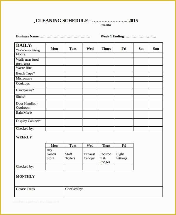 Cleaning Business Plan Template Free Of Sample Cleaning Checklist 13 Documents In Word Pdf