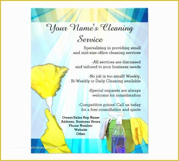Cleaning Service Flyer Template Free Of 47 Printable Flyer Templates Psd Ai