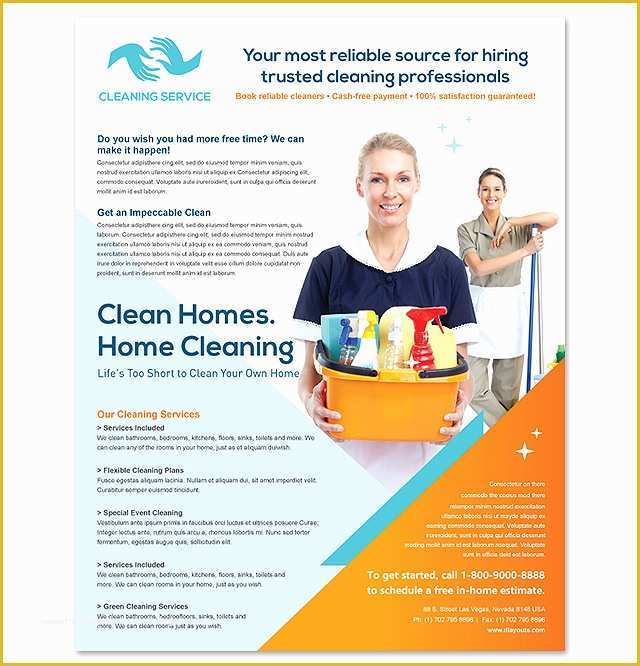 Cleaning Service Flyer Template Free Of Cleaning & Janitorial Services Flyer Template