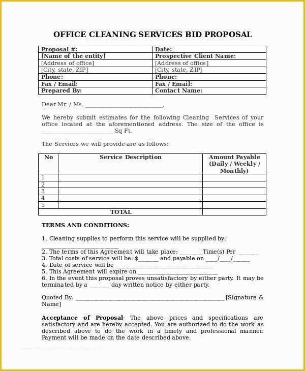 Cleaning Service Proposal Template Free Of 14 Cleaning Proposal Templates Word Pdf