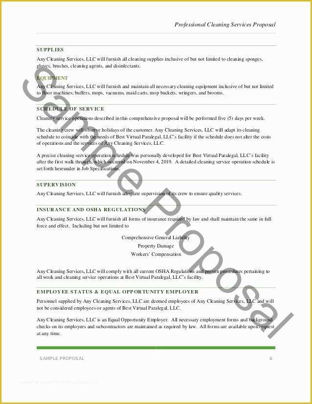 Cleaning Service Proposal Template Free Of Professional Cleaning Services Proposal