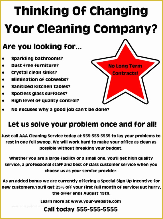 Cleaning Service Quote Template Free Of Mercial Cleaning Flyer – Free