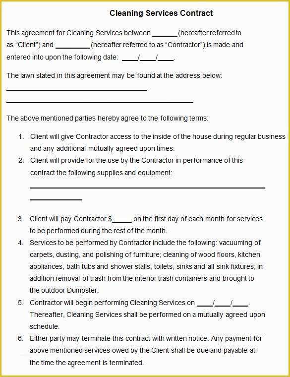 Cleaning Service Template Free Of 22 Cleaning Contract Templates Word Google Docs Pages