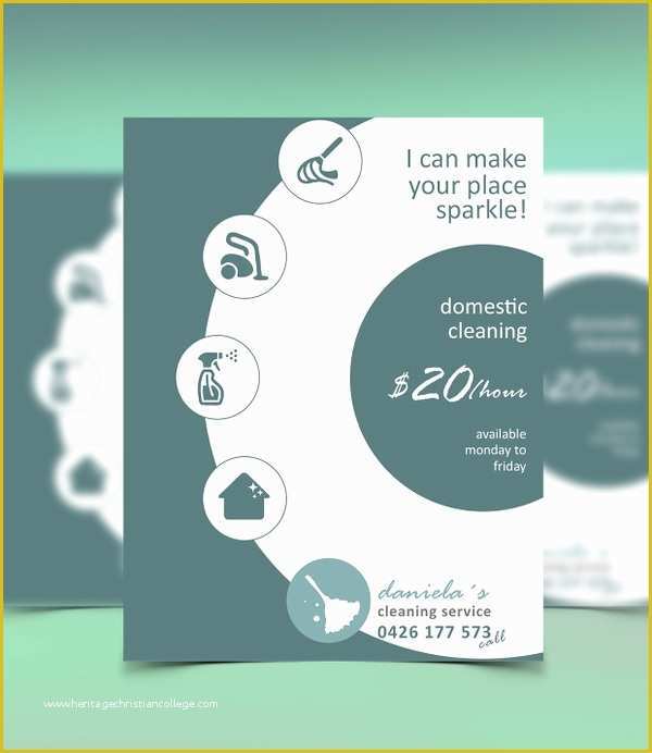Cleaning Service Template Free Of 32 Cleaning Service Flyer Designs &amp; Templates Psd Ai
