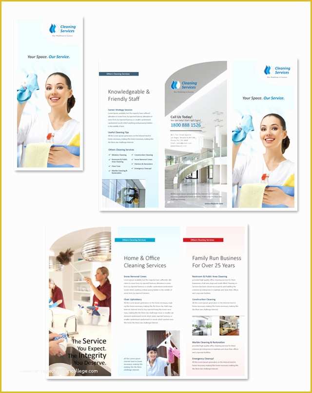 Cleaning Service Template Free Of Cleaning & Janitorial Services Tri Fold Brochure Template