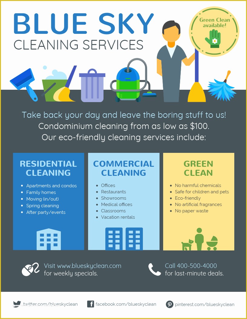 Cleaning Service Template Free Of Cleaning Service Flyer Template Venngage