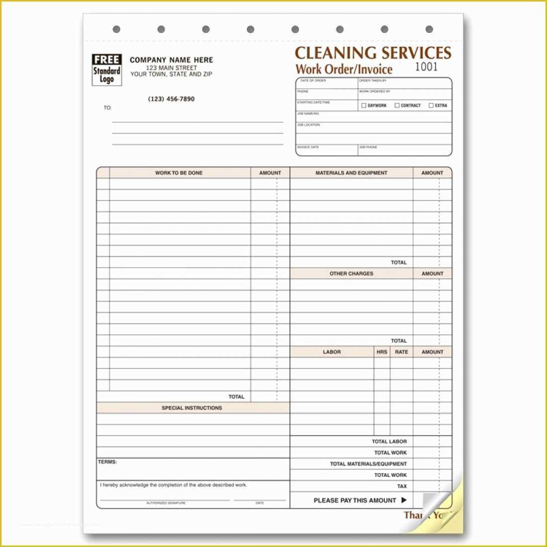 Cleaning Service Template Free Of Cleaning Service Invoice forms