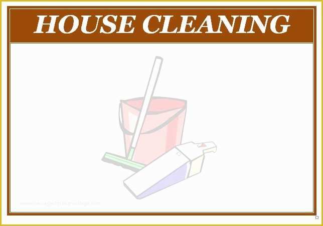 Cleaning Service Template Free Of Free Templates for House Cleaning