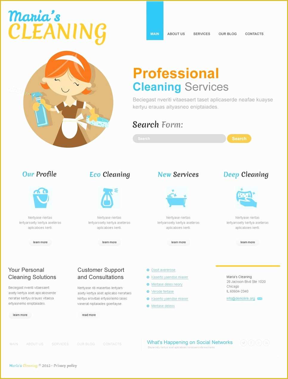 Cleaning Service Template Free Of toon Cleaning Joomla Template
