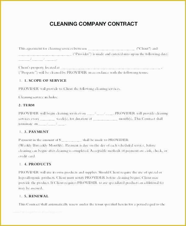 Cleaning Services Template Free Download Of Cleaning Service Contract Example – Dovoz