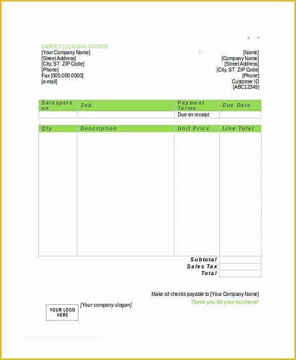 Cleaning Services Template Free Download Of Cleaning Service Invoice