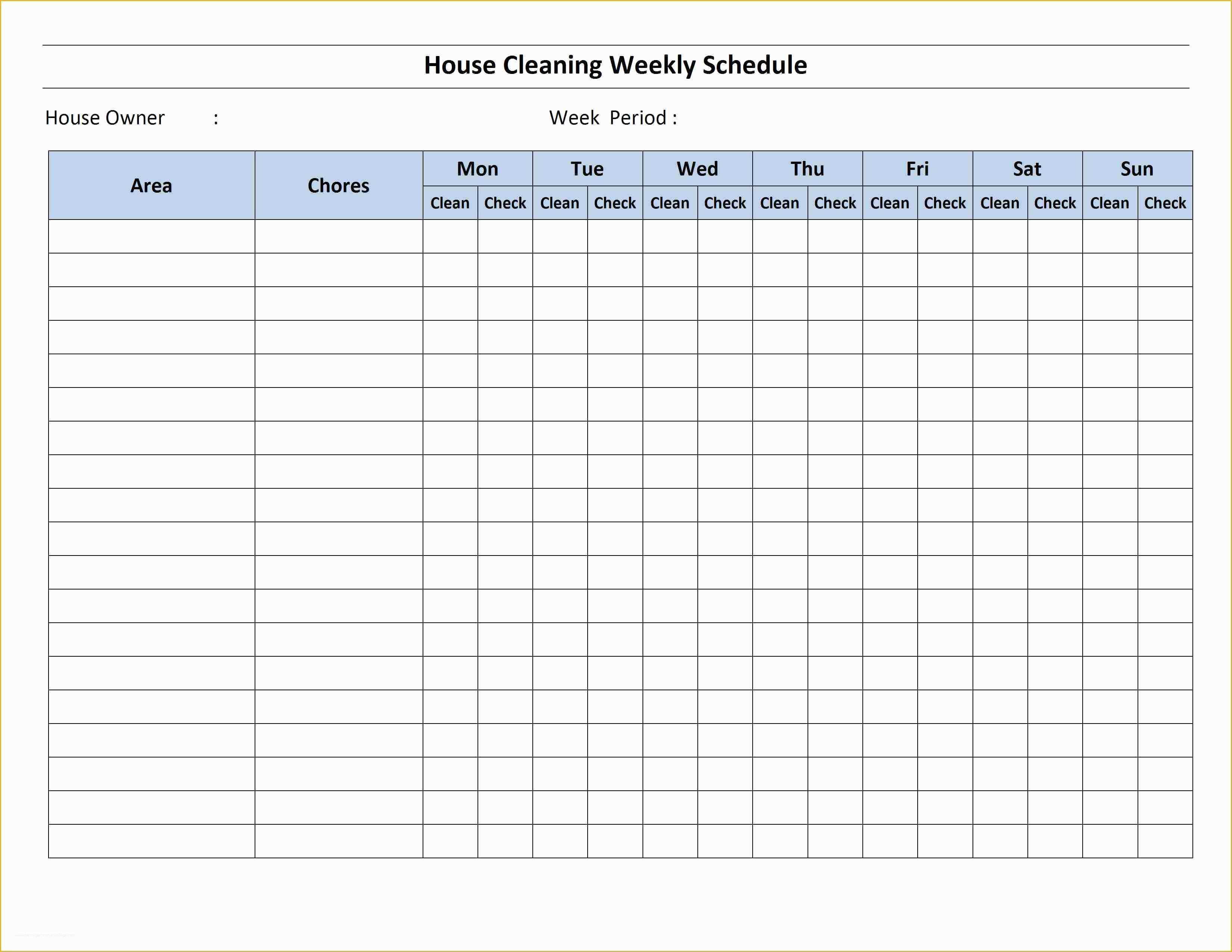  Cleaning Services Template Free Download Of House Cleaning Schedule 