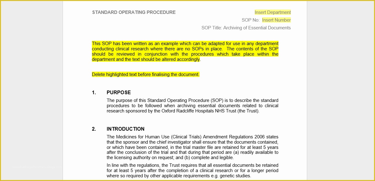 Clinical Research sop Template Free Of 20 Free sop Templates to Make Recording Processes Quick