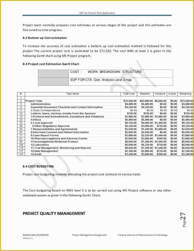 Clinical Research sop Template Free Of C Ta Standard Operating Procedures