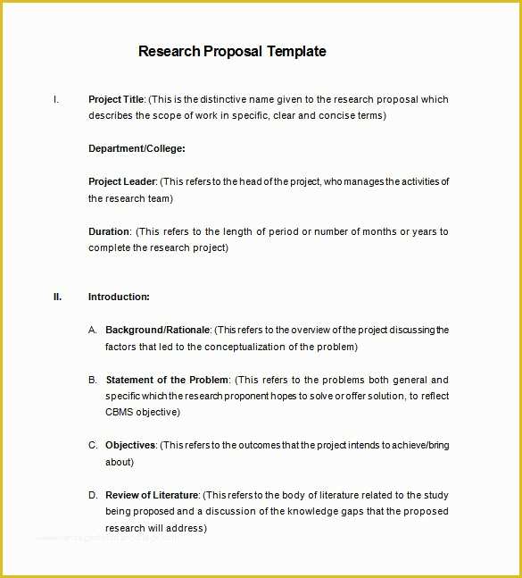 Clinical Research sop Template Free Of Research Proposal Templates 21 Free Samples Examples