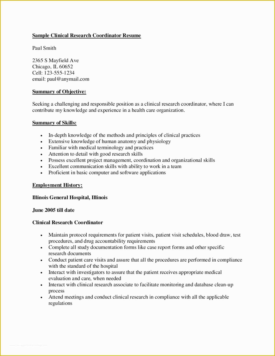 Clinical Research sop Template Free Of Sample Crc Resume by Pharma Student issuu