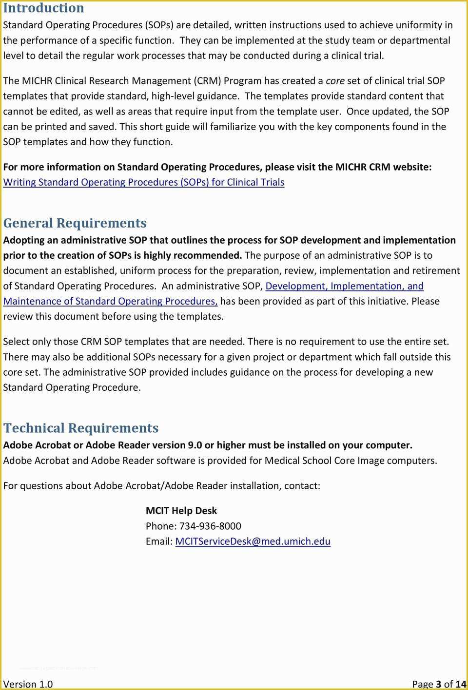 Clinical Research sop Template Free Of Standard Operating Procedure sop Template User Guide