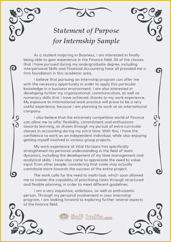 Clinical Research sop Template Free Of Statement Of Purpose for Internship Sample