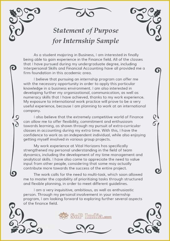 Clinical Research sop Template Free Of Statement Of Purpose for Internship Sample