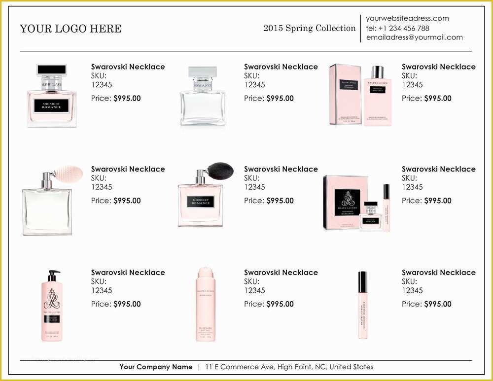 Clothing Catalog Template Free Of wholesale Linesheet Template Line Sheet Template Product